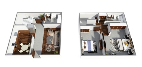 Floor plan for 2 beds, 1 bath, 800 sqft